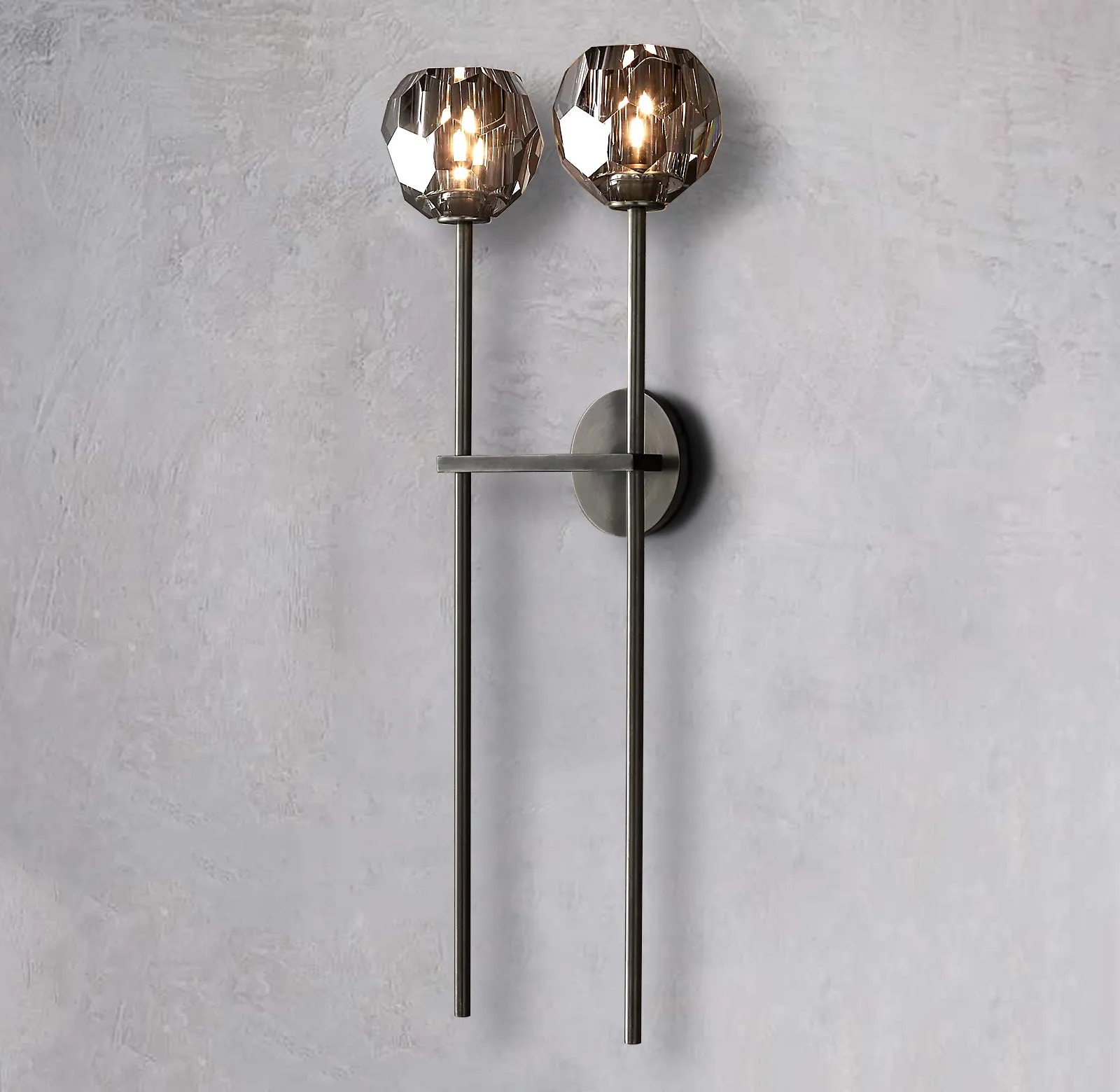 Belle De Crystal Double-Head Ball Wall Sconce