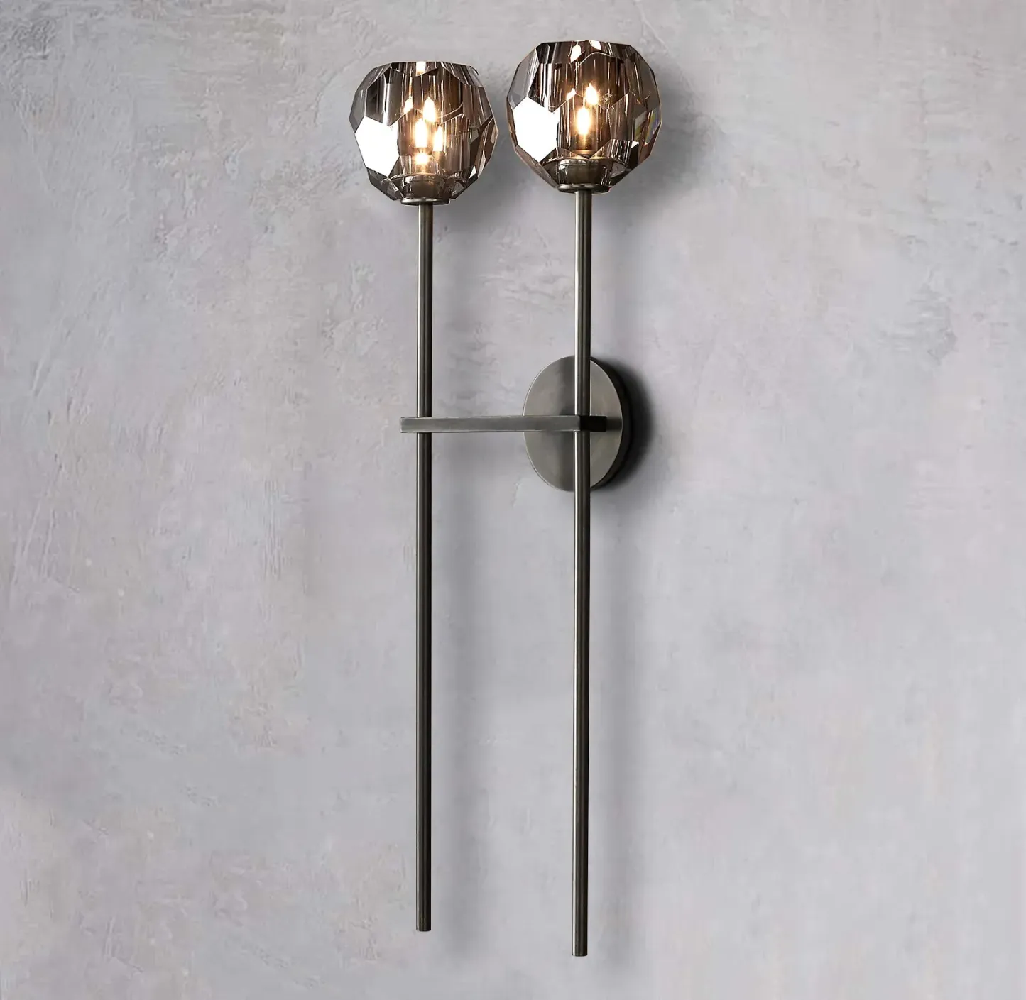 Belle De Crystal Double-Head Ball Wall Sconce