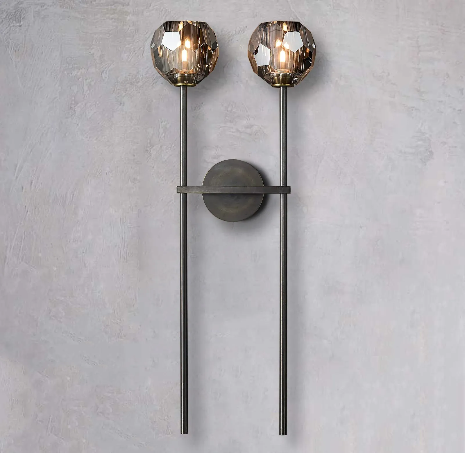 Belle De Crystal Double-Head Ball Wall Sconce