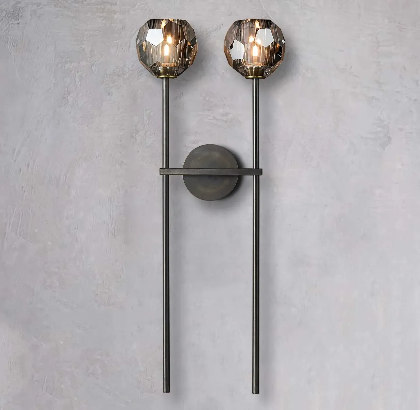 Belle De Crystal Double-Head Ball Wall Sconce