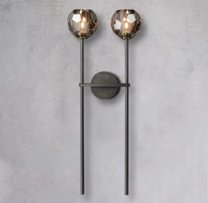 Belle De Crystal Double-Head Ball Wall Sconce