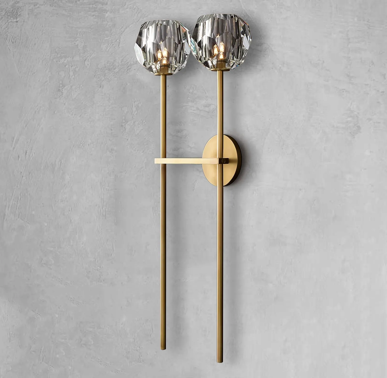 Belle De Crystal Double-Head Ball Wall Sconce