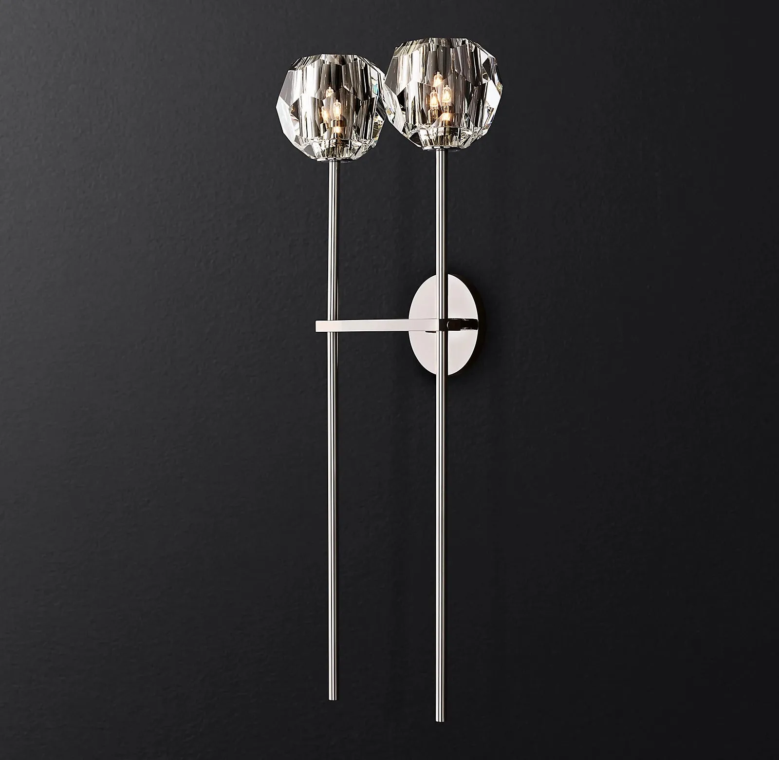 Belle De Crystal Double-Head Ball Wall Sconce
