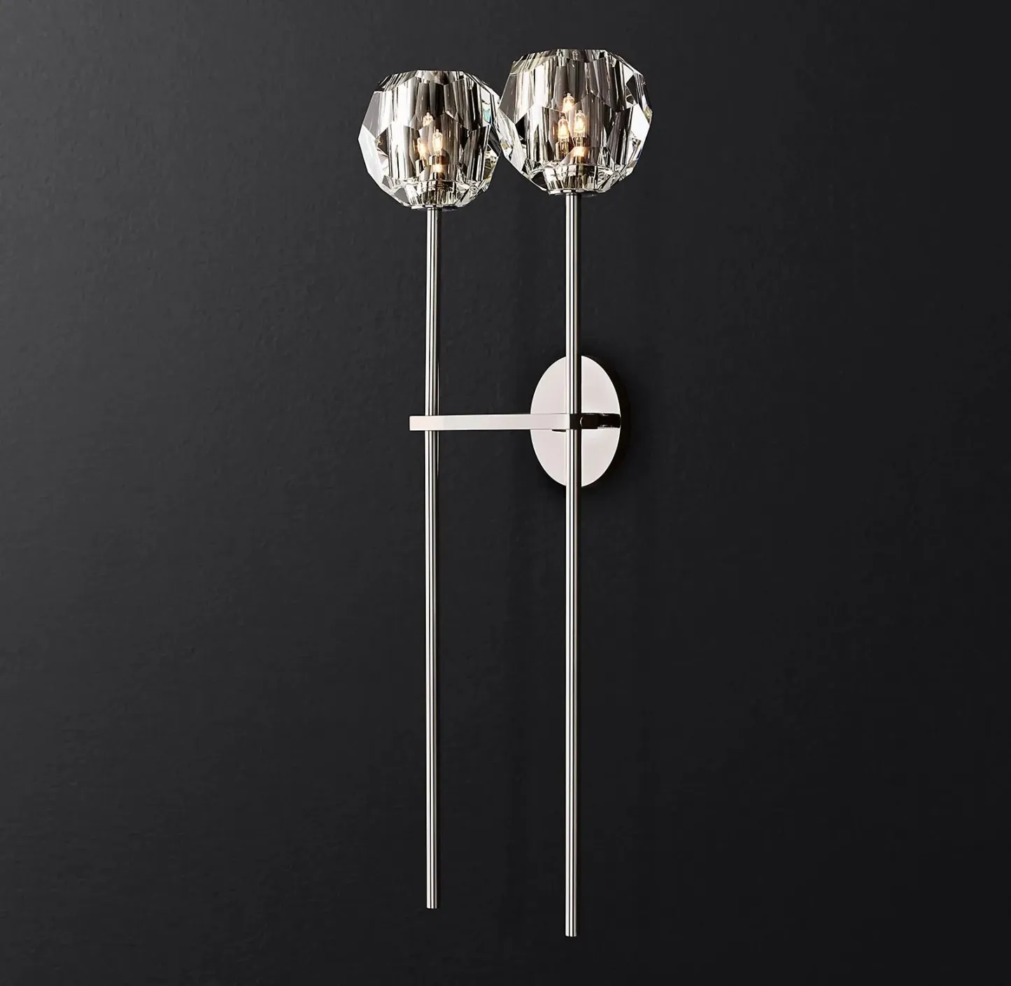 Belle De Crystal Double-Head Ball Wall Sconce
