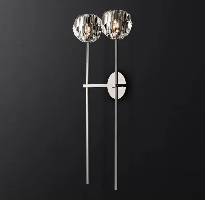 Belle De Crystal Double-Head Ball Wall Sconce