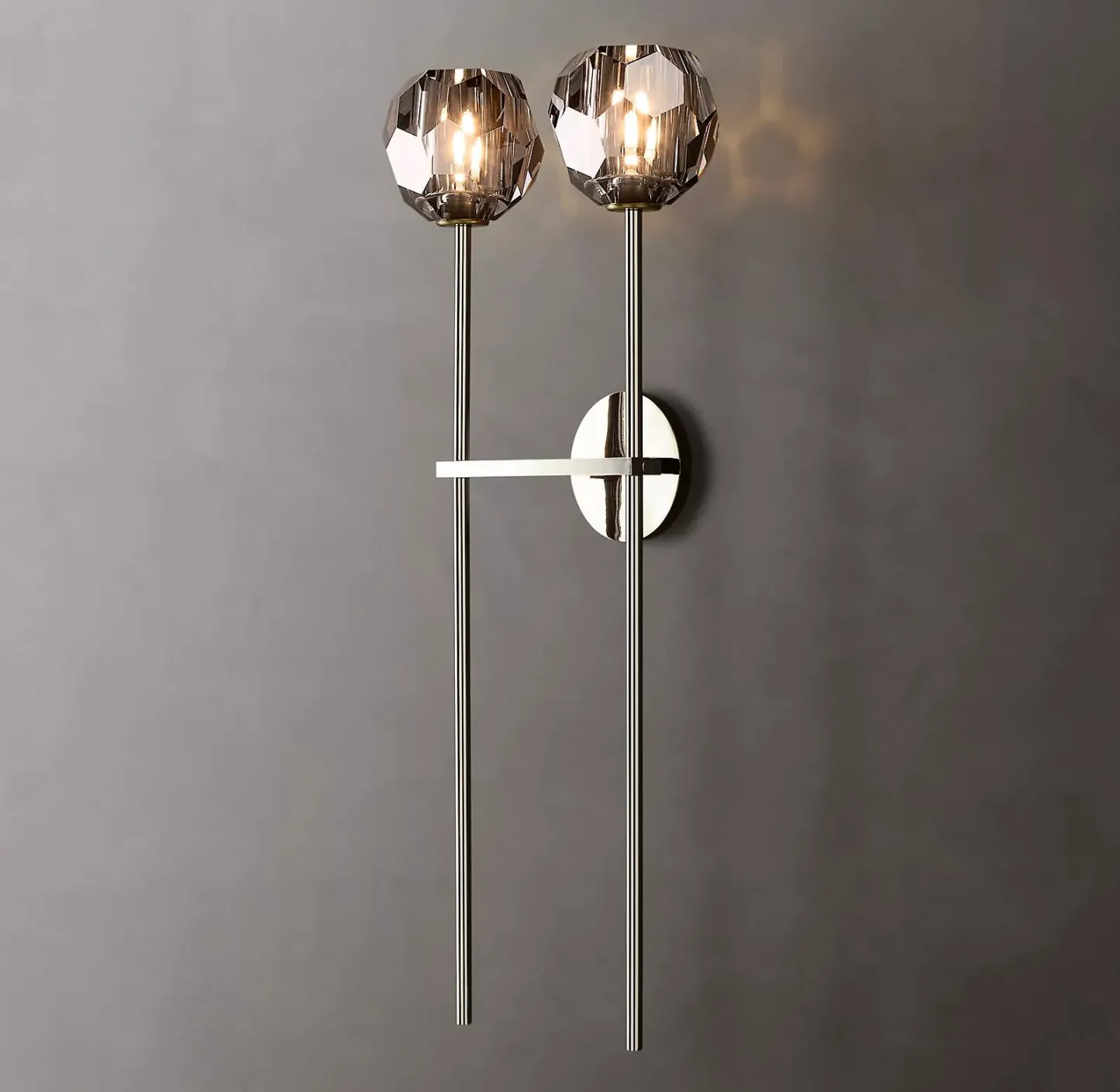 Belle De Crystal Double-Head Ball Wall Sconce