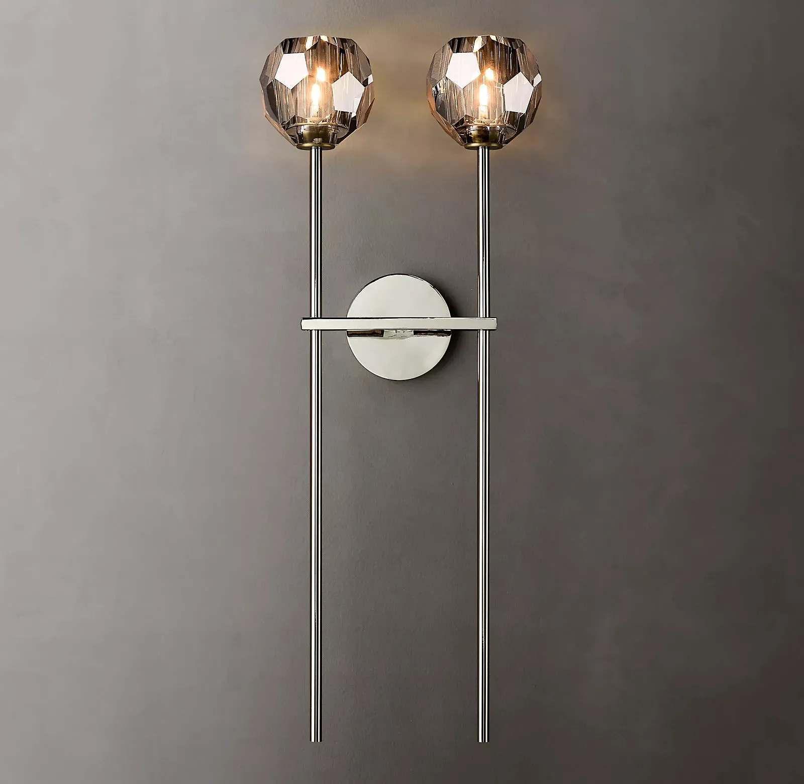 Belle De Crystal Double-Head Ball Wall Sconce