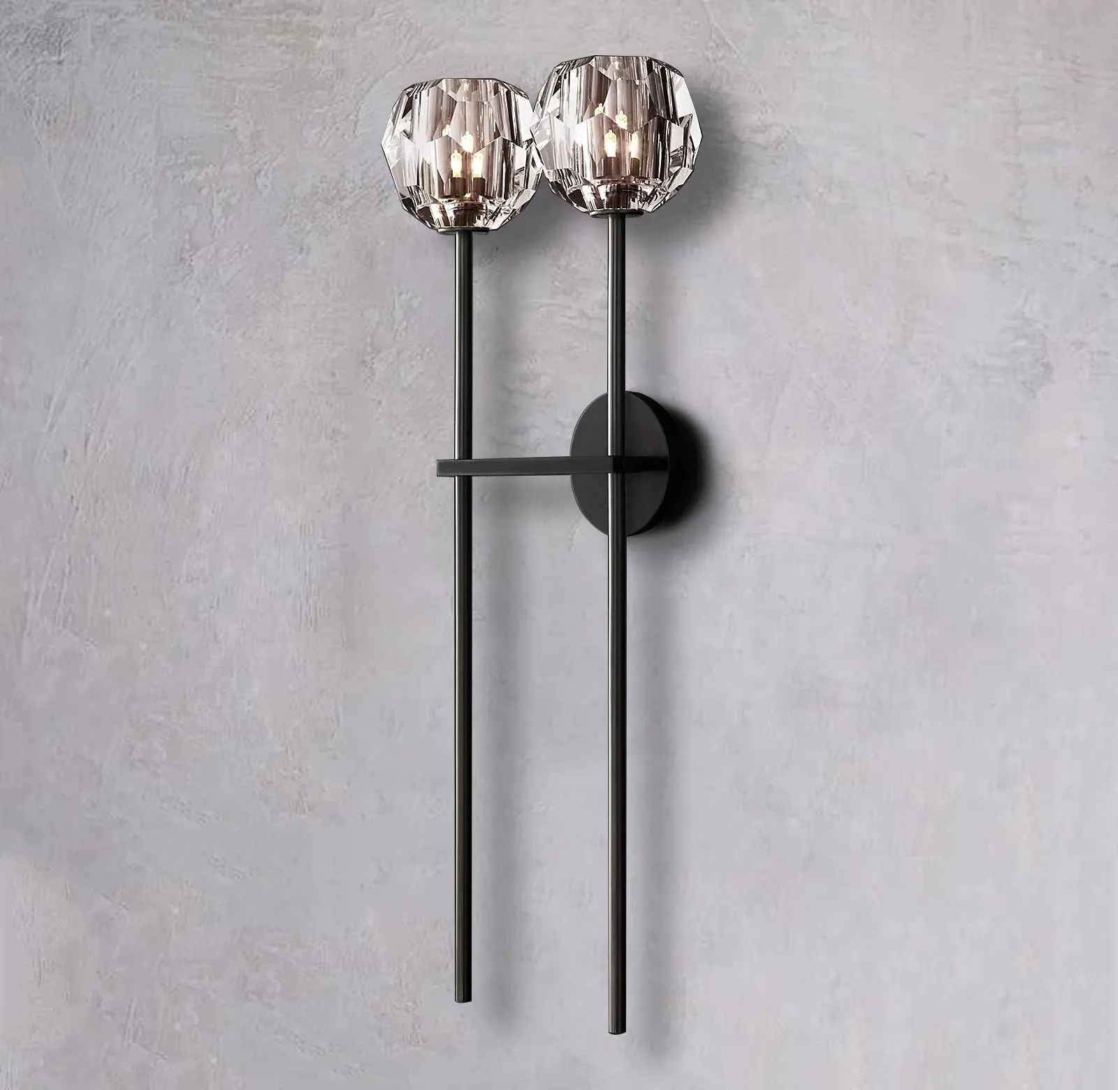 Belle De Crystal Double-Head Ball Wall Sconce