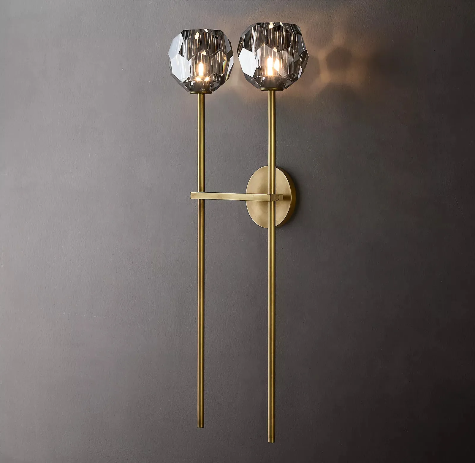 Belle De Crystal Double-Head Ball Wall Sconce