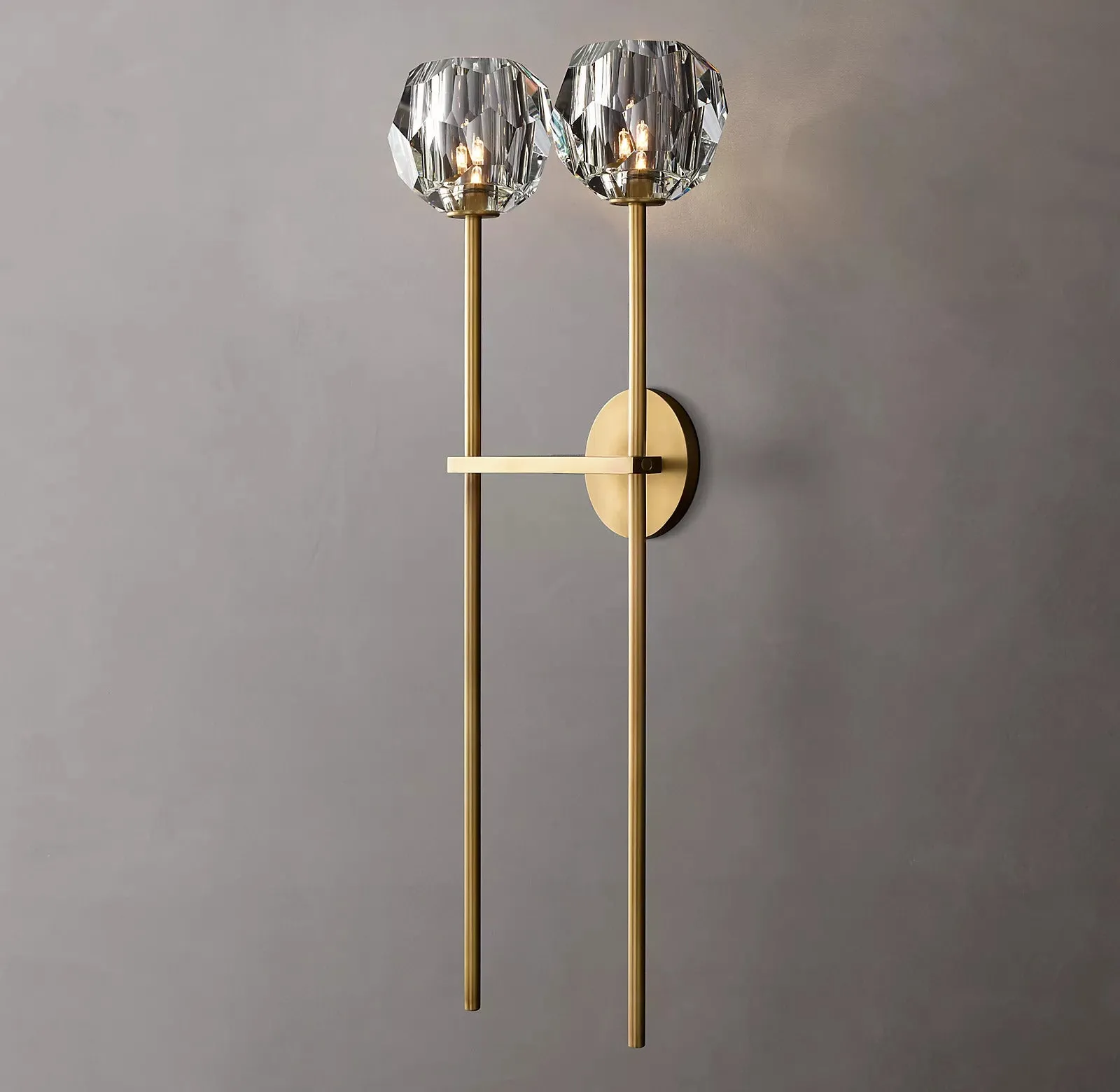 Belle De Crystal Double-Head Ball Wall Sconce