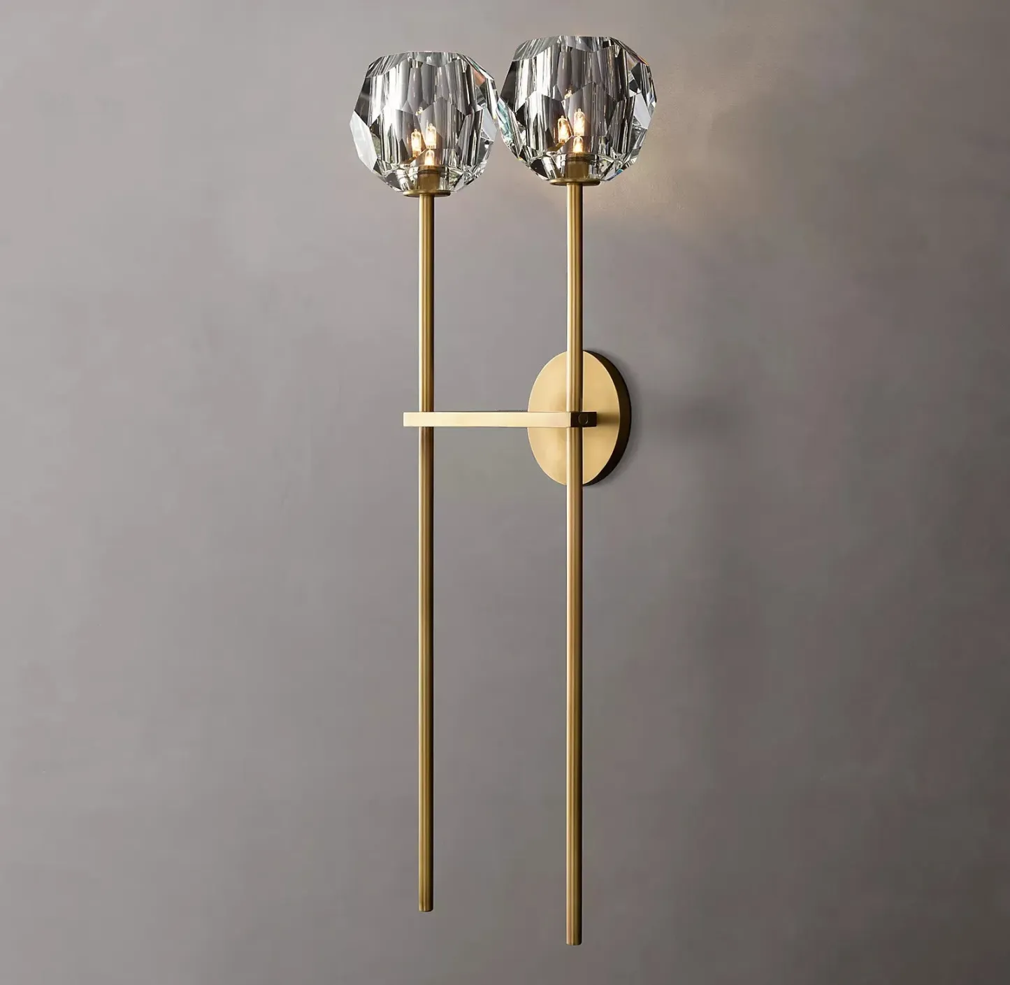 Belle De Crystal Double-Head Ball Wall Sconce