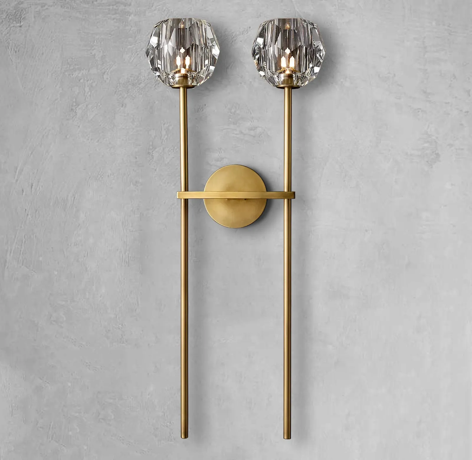 Belle De Crystal Double-Head Ball Wall Sconce