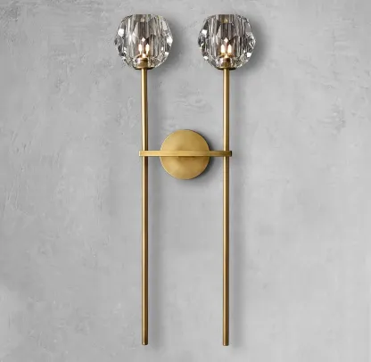 Belle De Crystal Double-Head Ball Wall Sconce