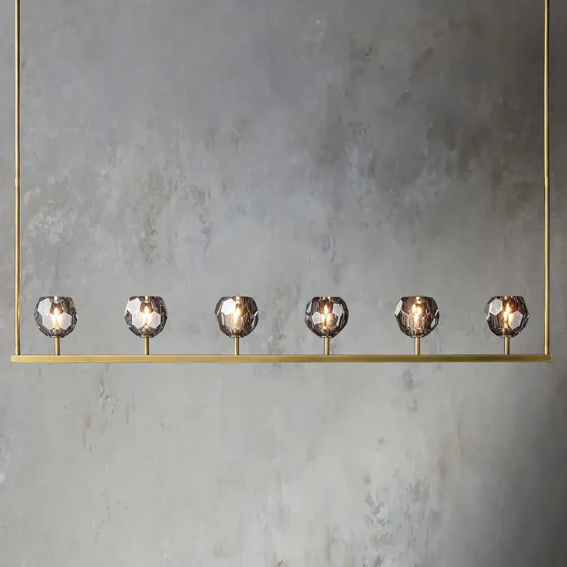 Belle De Crystal Linear Chandelier 60"
