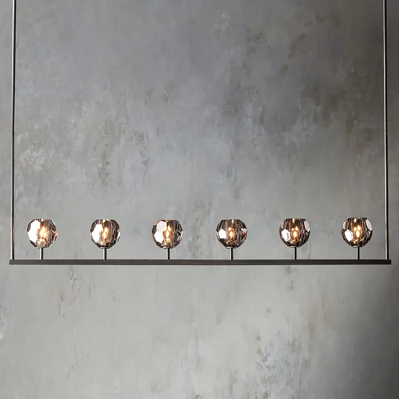 Belle De Crystal Linear Chandelier 60"