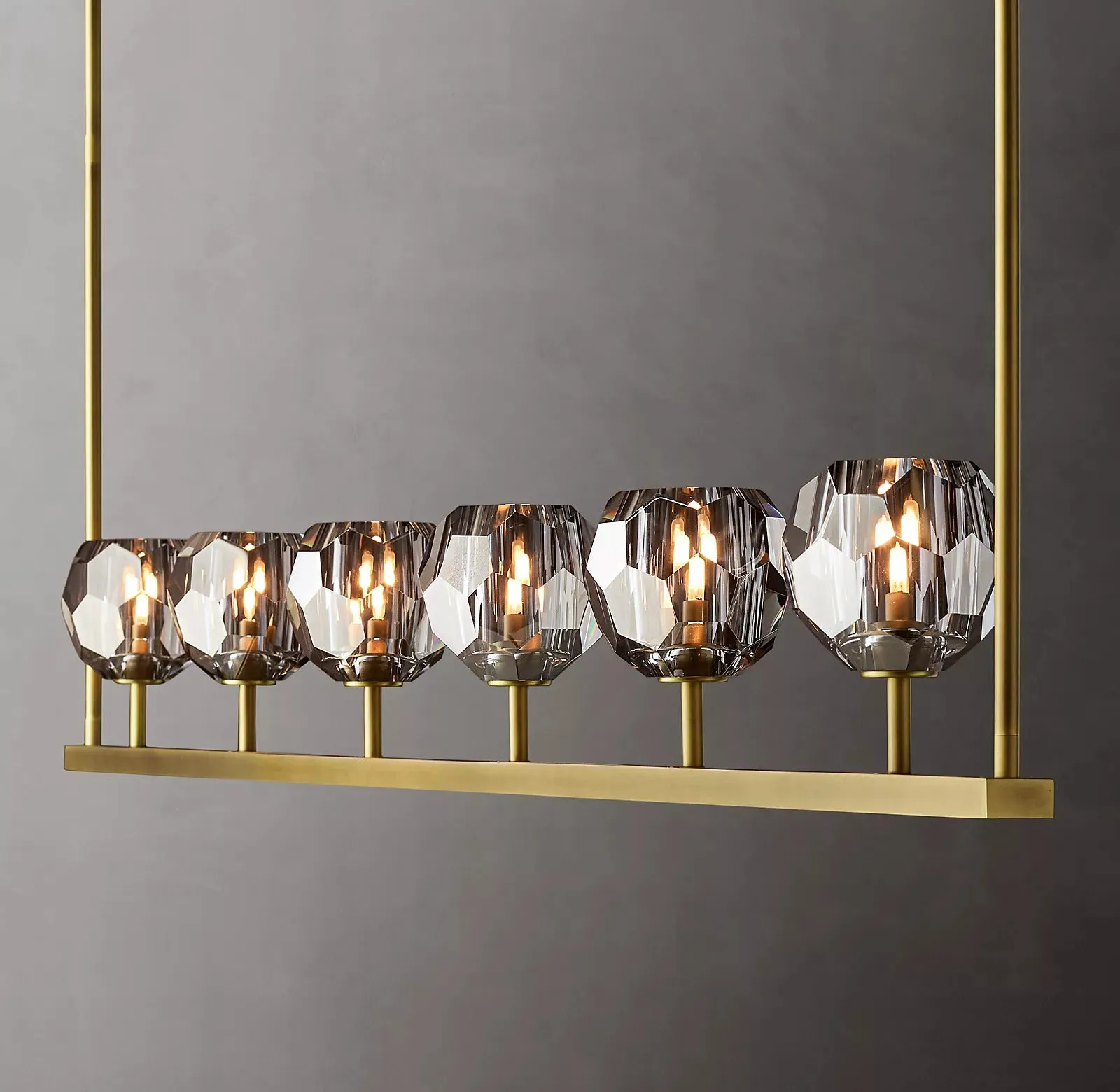 Belle De Crystal Linear Chandelier 60"