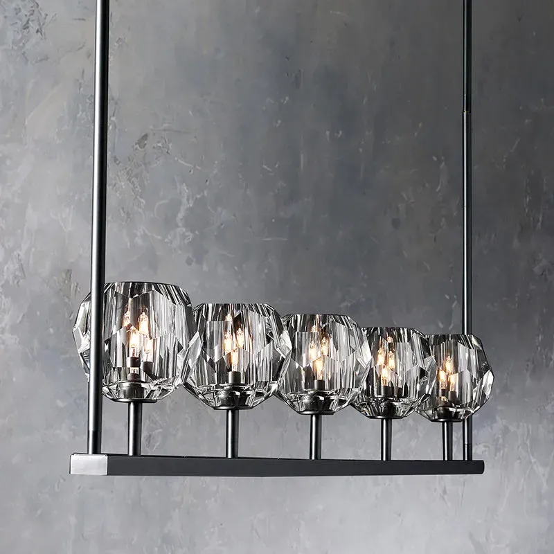 Belle De Crystal Linear Chandelier 60"
