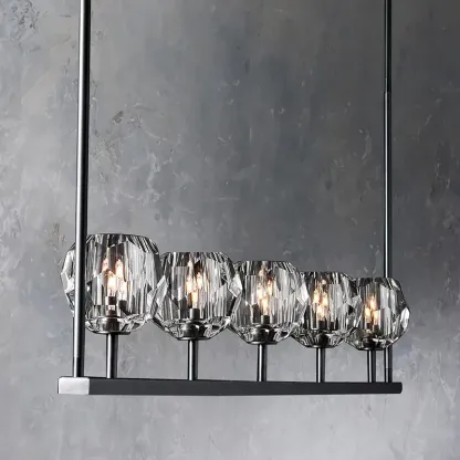 Belle De Crystal Linear Chandelier 60"