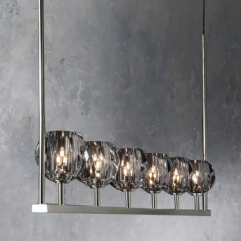 Belle De Crystal Linear Chandelier 60"