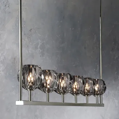 Belle De Crystal Linear Chandelier 60"