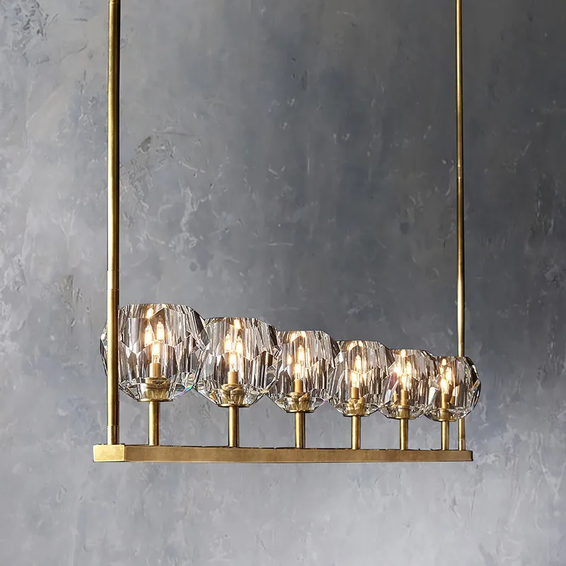 Belle De Crystal Linear Chandelier 60"