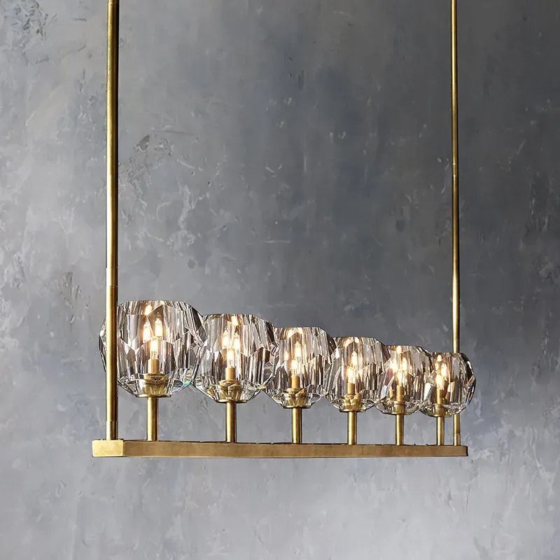 Belle De Crystal Linear Chandelier 60"