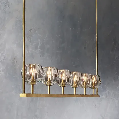 Belle De Crystal Linear Chandelier 60"