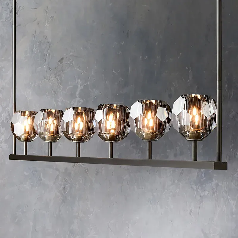 Belle De Crystal Linear Chandelier 60"