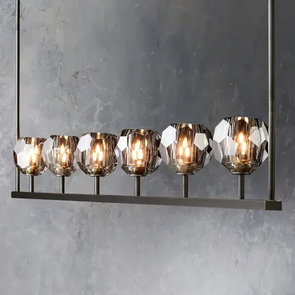 Belle De Crystal Linear Chandelier 60"