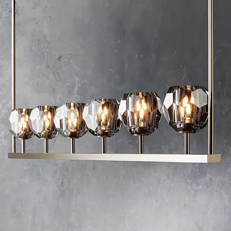 Belle De Crystal Linear Chandelier 60"