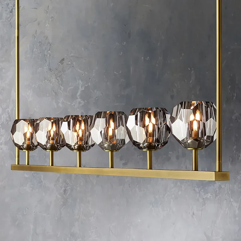 Belle De Crystal Linear Chandelier 60"