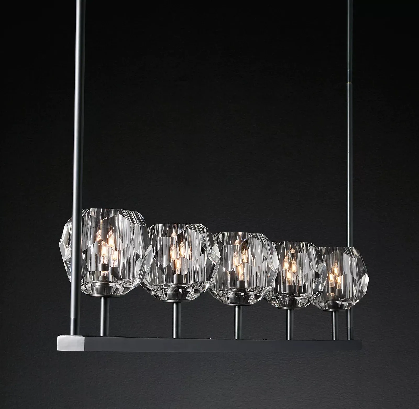 Belle De Crystal Linear Chandelier 60"