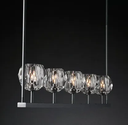 Belle De Crystal Linear Chandelier 60"
