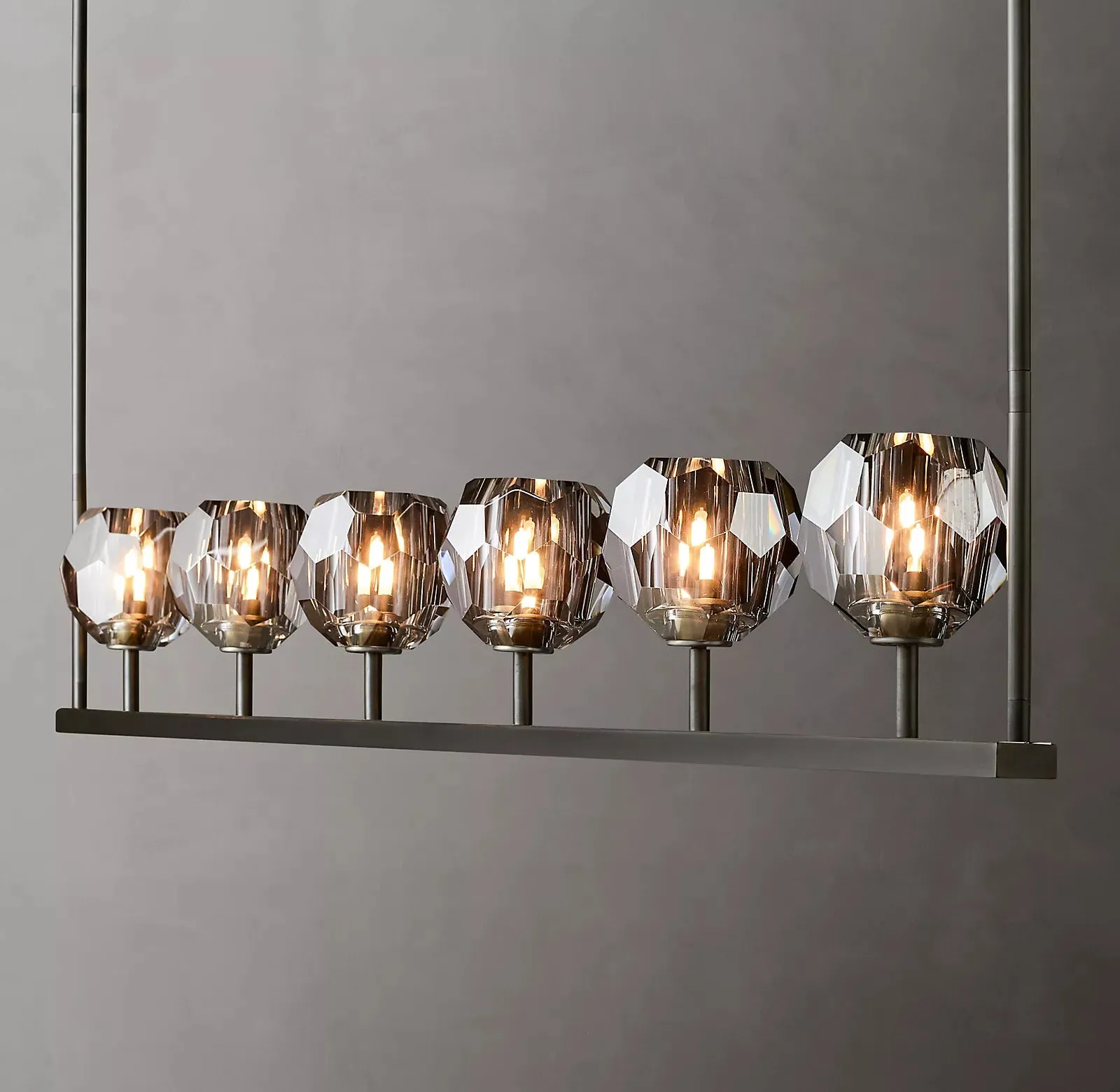 Belle De Crystal Linear Chandelier 60"
