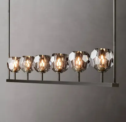 Belle De Crystal Linear Chandelier 60"