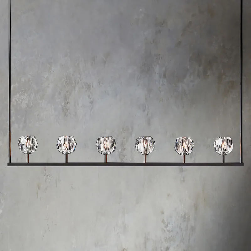 Belle De Crystal Linear Chandelier 60"
