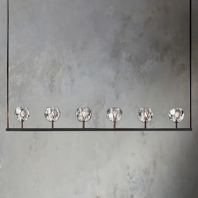 Belle De Crystal Linear Chandelier 60"