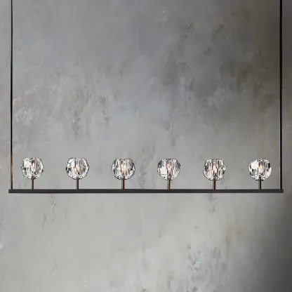 Belle De Crystal Linear Chandelier 60"