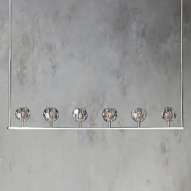 Belle De Crystal Linear Chandelier 60"