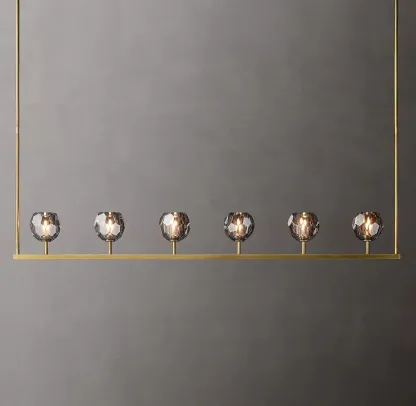 Belle De Crystal Linear Chandelier 60"