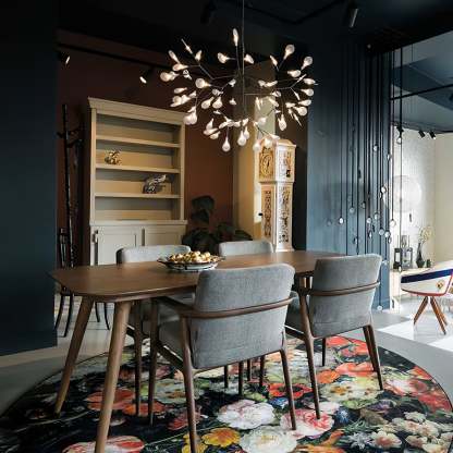 Black Firefly Branches Bifurcated Shape LED Chandelier