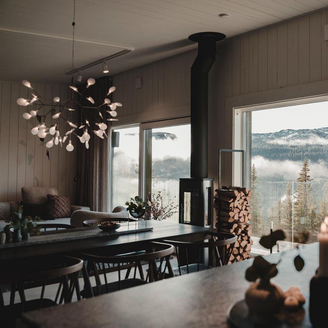 Black Firefly Branches Bifurcated Shape LED Chandelier