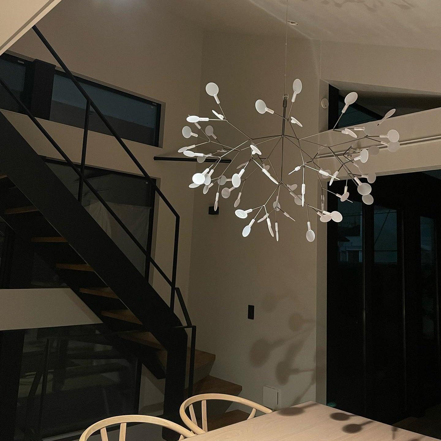 Black Firefly Branches Bifurcated Shape LED Chandelier