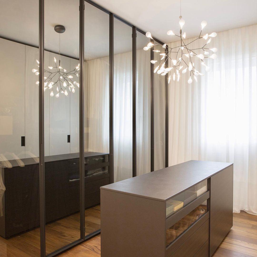Black Firefly Branches Bifurcated Shape LED Chandelier
