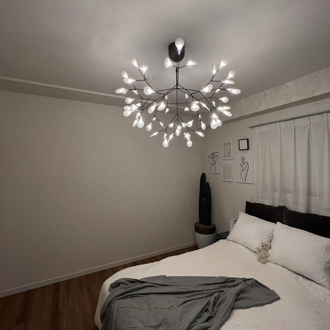 Black Firefly Branches Bifurcated Shape LED Chandelier