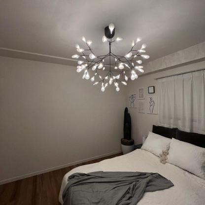 Black Firefly Branches Bifurcated Shape LED Chandelier