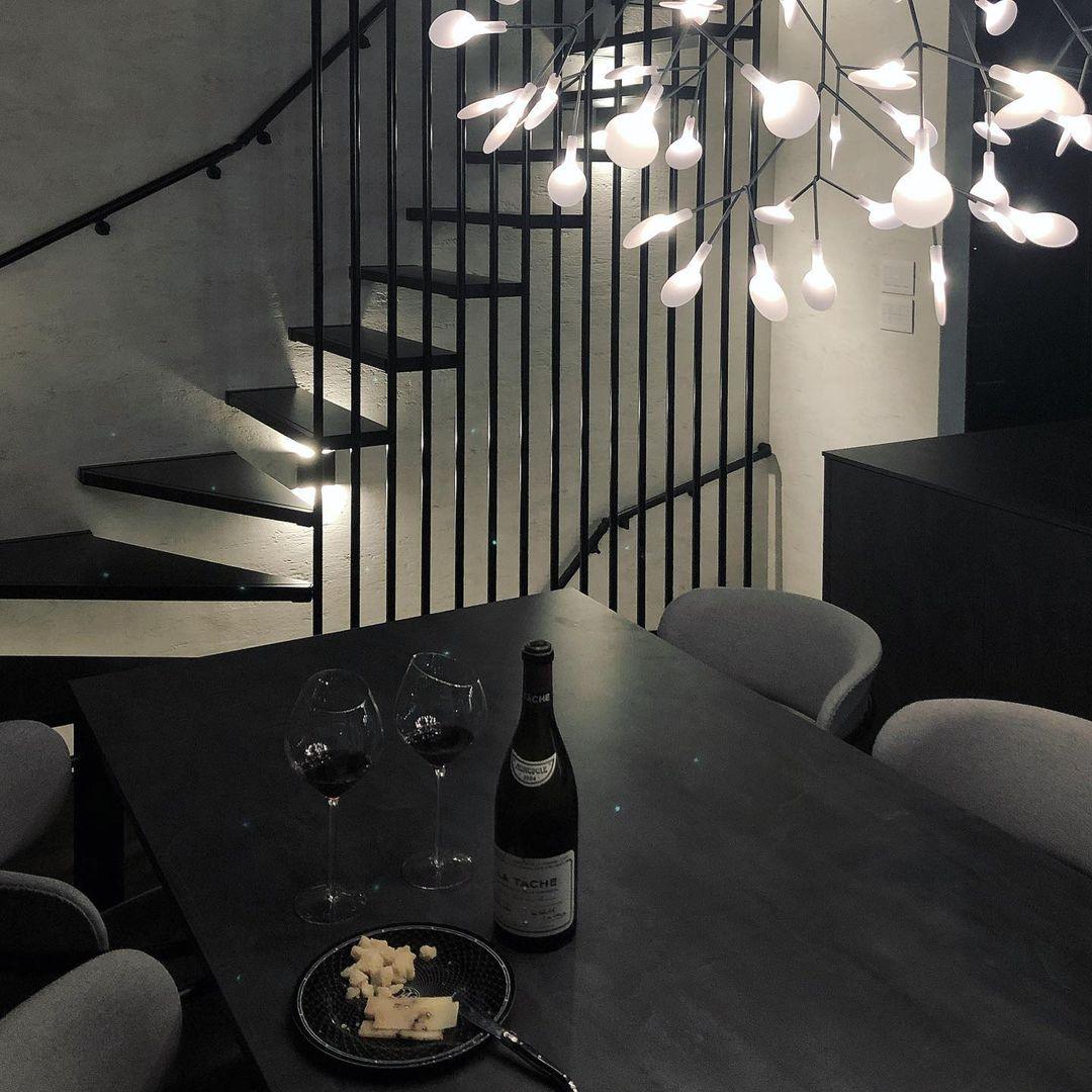 Black Firefly Branches Bifurcated Shape LED Chandelier