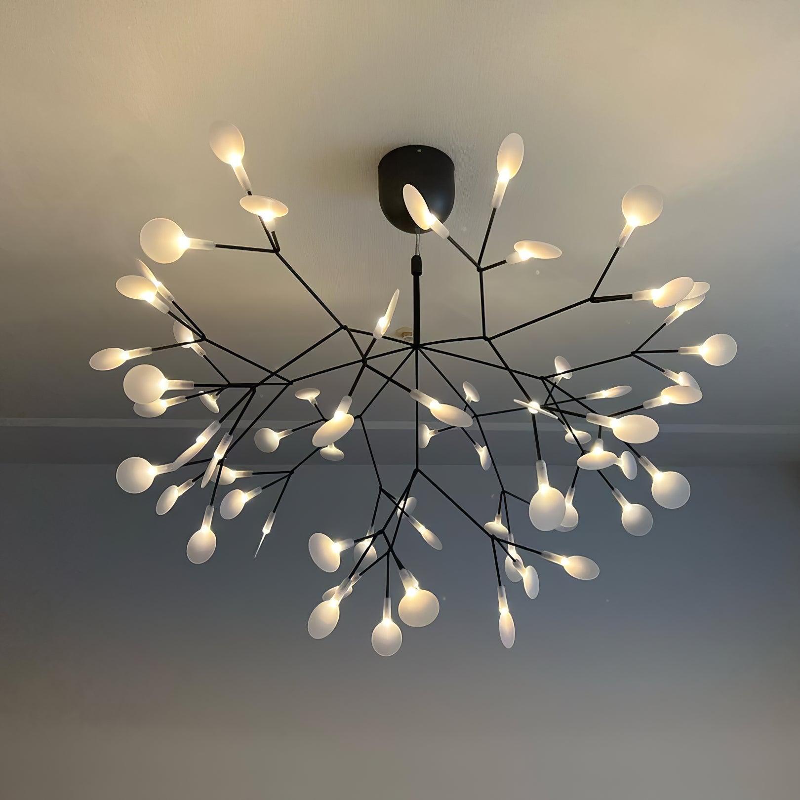 Black Firefly Branches Bifurcated Shape LED Chandelier