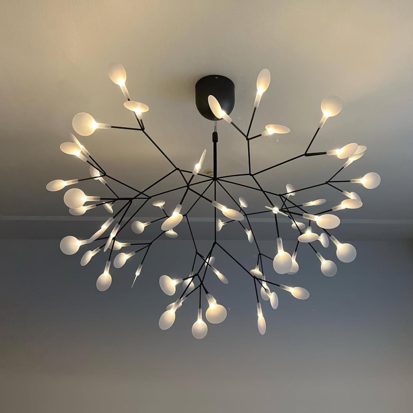 Black Firefly Branches Bifurcated Shape LED Chandelier