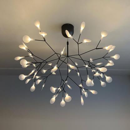 Black Firefly Branches Bifurcated Shape LED Chandelier